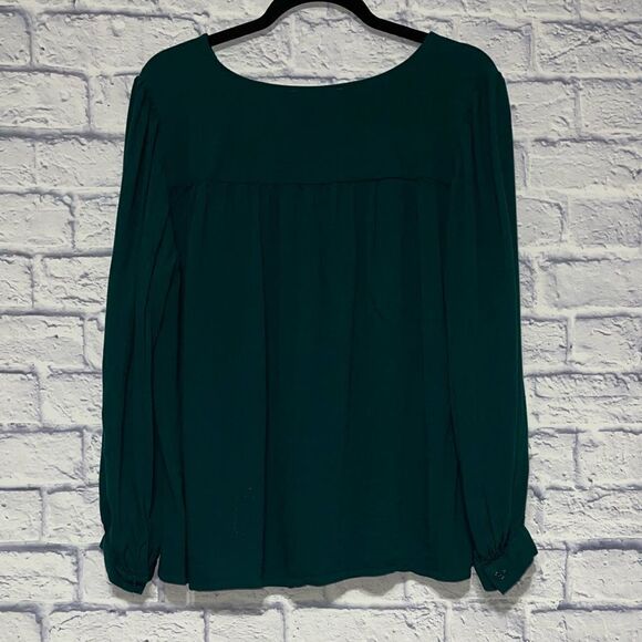 Eloquii green blouse button front‎ - Picture 4 of 11
